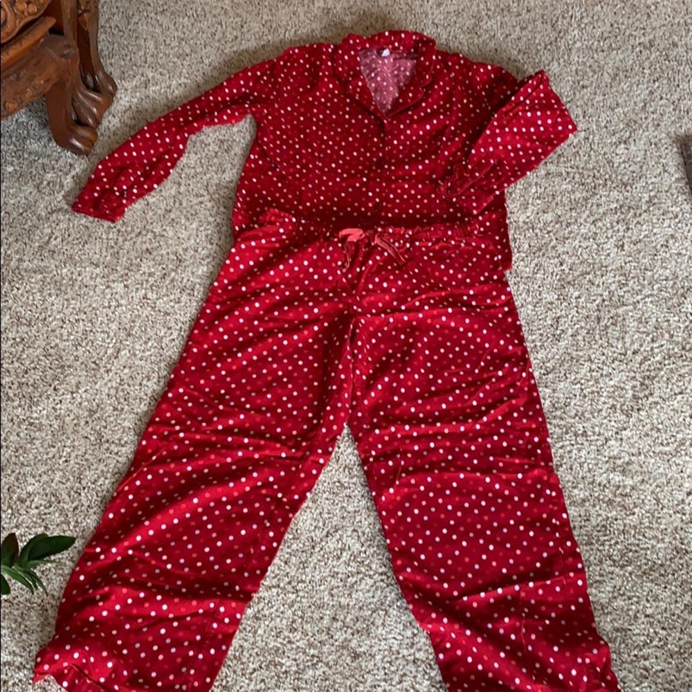 Dot flannel pj set